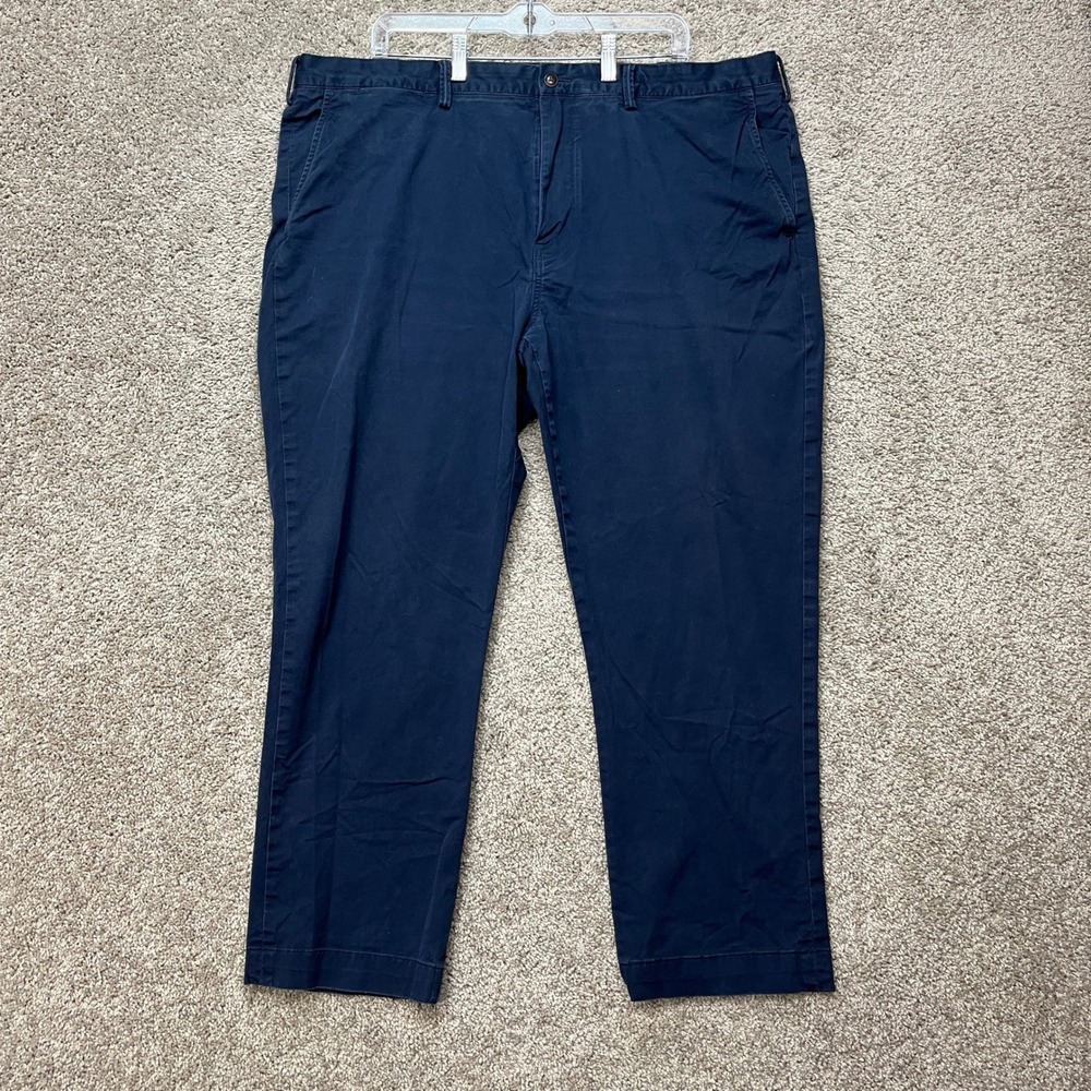 Polo Ralph Lauren Pants Mens 42x30 Navy Blue‎ Chino Stretch Straight Fit Twill